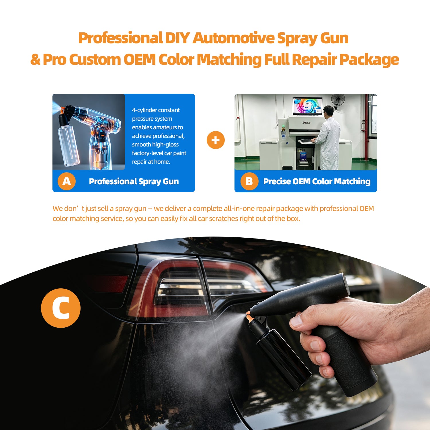 BSTY P8018 Cordless Automotive Paint Spray Gun & OEM Color Matching Kit — $1 Kickstarter Reservation