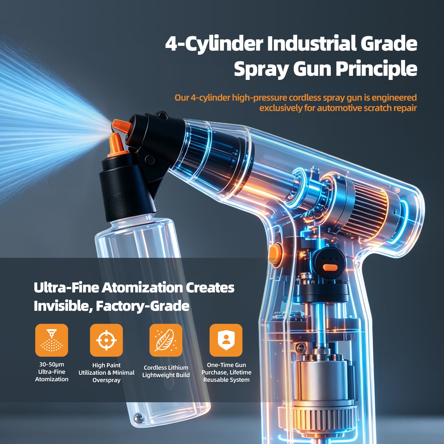 BSTY P8018 Cordless Automotive Paint Spray Gun & OEM Color Matching Kit — $1 Kickstarter Reservation